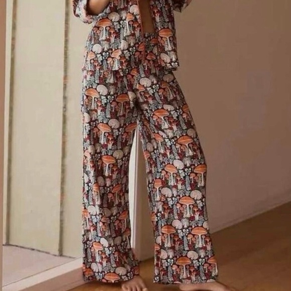 Anthropologie Other - Anthropologie Mushroom Print Pajama Pants